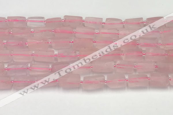 CNG8846 15.5 inches 8*12mm - 10*16mm nuggets matte rose quartz beads