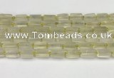 CNG8851 15.5 inches 8*12mm - 10*16mm nuggets matte lemon quartz beads