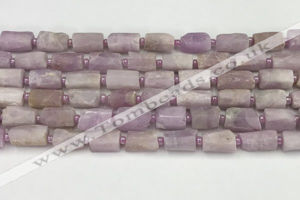 CNG8858 15.5 inches 8*12mm - 10*16mm nuggets matte kunzite beads