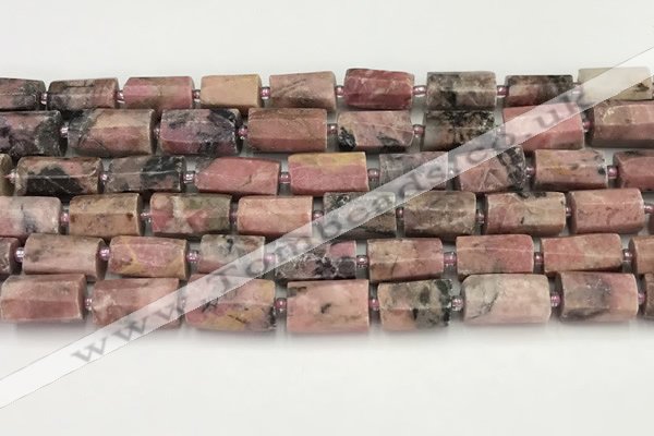 CNG8860 15.5 inches 8*12mm - 10*16mm nuggets matte rhodonite beads