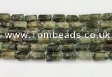 CNG8863 15.5 inches 8*12mm - 10*16mm nuggets matte green garnet beads