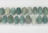 CNG8902 10*25mm - 14*30mm faceted nuggets amazonite beads