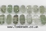 CNG8912 10*25mm - 15*30mm faceted nuggets green quartz beads