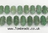 CNG8915 10*25mm - 15*30mm faceted nuggets green aventurine beads