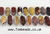 CNG8917 15.5 inches 10*25mm - 15*30mm faceted nuggets mookaite beads