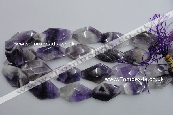 CNG893 15.5 inches 22*30mm faceted freeform dogtooth amethyst beads