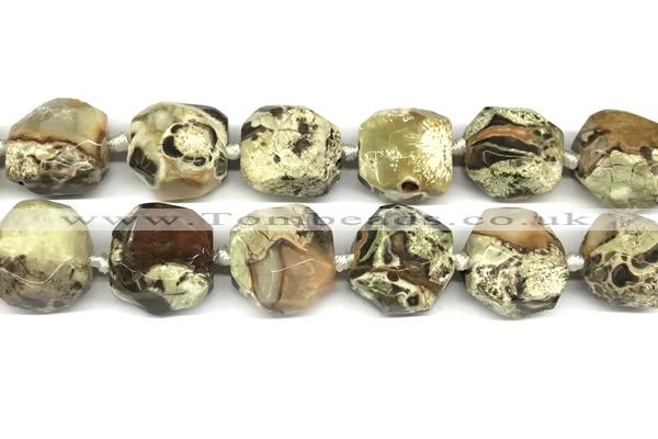 CNG8933 16*17mm - 18*19mm faceted freeform ocean agate beads
