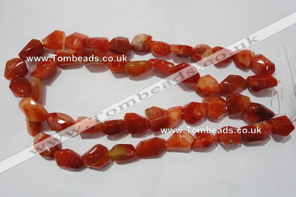 CNG900 15.5 inches 12*18mm – 18*24mm faceted nuggets red agate beads