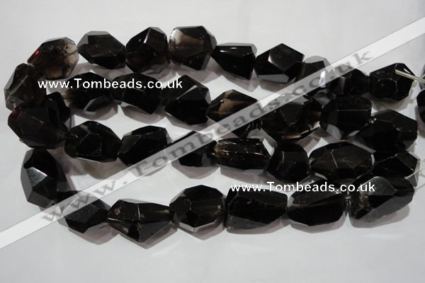 CNG905 15.5 inches 18*22mm – 20*32mm faceted nuggets smoky quartz beads