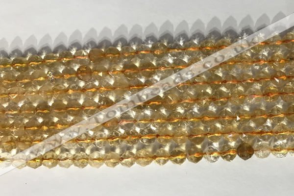 CNG9053 15.5 inches 6mm faceted nuggets citrine gemstone beads