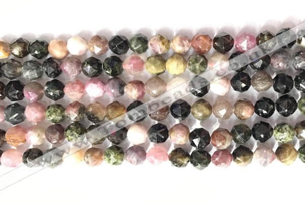 CNG9057 15.5 inches 8mm faceted nuggets tourmaline gemstone beads