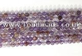 CNG9061 15.5 inches 6mm faceted nuggets purple phantom quartz beads