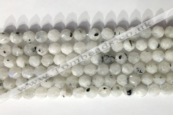 CNG9065 15.5 inches 8mm faceted nuggets white moonstone gemstone beads