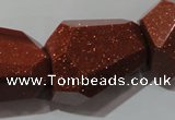 CNG907 15.5 inches 22*30mm faceted nuggets goldstone beads