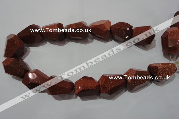 CNG907 15.5 inches 22*30mm faceted nuggets goldstone beads