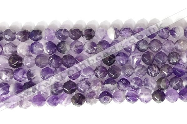 CNG9076 15.5 inches 8mm faceted nuggets dogtooth amethyst gemstone beads