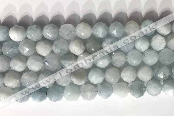 CNG9086 15.5 inches 10mm faceted nuggets aquamarine gemstone beads