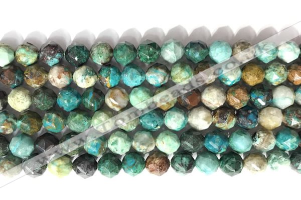 CNG9087 15.5 inches 8mm faceted nuggets chrysocolla gemstone beads