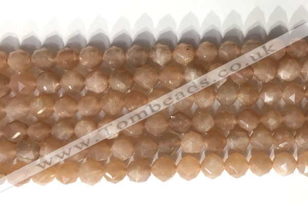 CNG9096 15.5 inches 8mm faceted nuggets moonstone gemstone beads