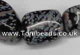 CNG91 15.5 inches 14*16mm - 20*30mm nuggets snowflake obsidian beads