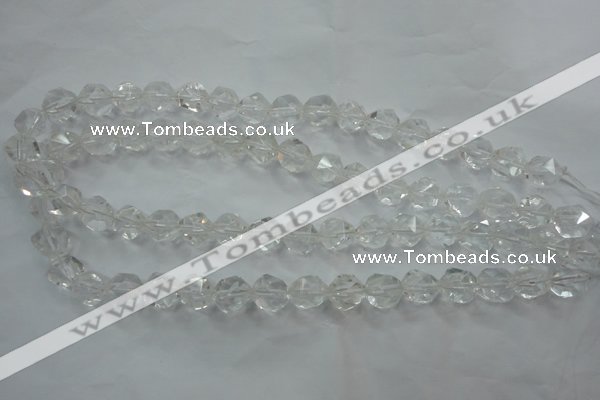 CNG910 15 inches 6mm faceted nuggets white crystal beads