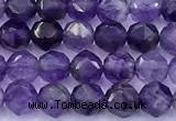 CNG9108 15 inches 4mm faceted nuggets amethyst beads