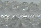 CNG913 15 inches 12mm faceted nuggets white crystal beads