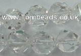 CNG915 15 inches 16mm faceted nuggets white crystal beads