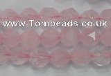 CNG920 15 inches 10mm faceted nuggets rose quartz beads