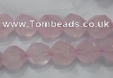 CNG921 15 inches 12mm faceted nuggets rose quartz beads