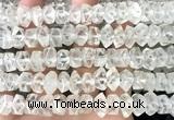 CNG9226 15 inches 7*11mm - 8*12mm faceted nuggets white crystal beads