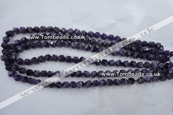 CNG928 15 inches 8mm faceted nuggets amethyst gemstone beads