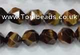 CNG938 15 inches 12mm faceted nuggets yellow tiger eye beads