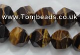 CNG939 15 inches 14mm faceted nuggets yellow tiger eye beads