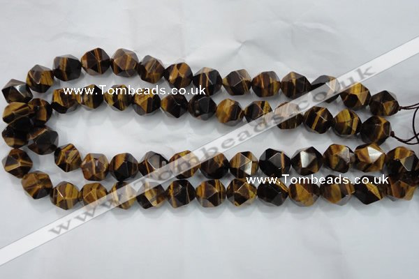 CNG940 15 inches 16mm faceted nuggets yellow tiger eye beads