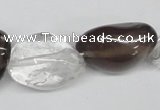 CNG95 12*14mm - 20*35mm nuggets smoky quartz & crystal gemstone beads