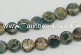 CNI07 16 inches 8mm flat round natural imperial jasper beads wholesale