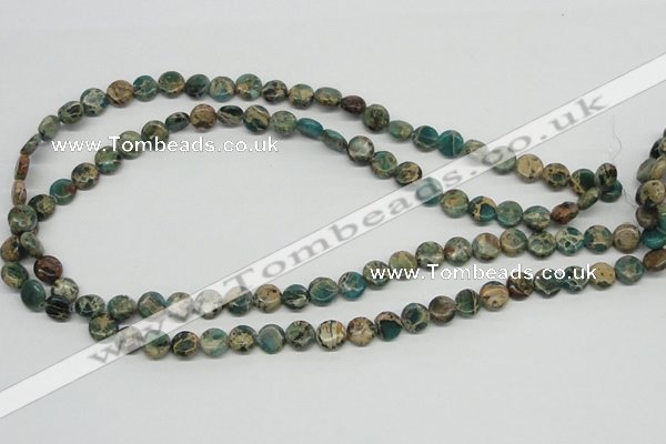 CNI07 16 inches 8mm flat round natural imperial jasper beads wholesale