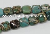 CNI18 16 inches 10*10mm square natural imperial jasper beads wholesale