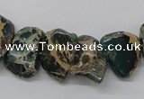 CNI20 16 inches 15*12mm nuggets natural imperial jasper chip beads