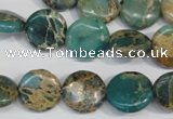 CNI30 15.5 inches 14mm flat round natural imperial jasper beads