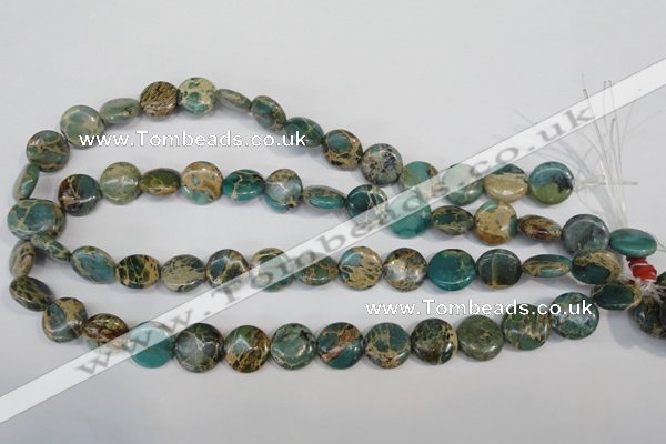 CNI30 15.5 inches 14mm flat round natural imperial jasper beads