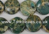 CNI31 15.5 inches 20mm flat round natural imperial jasper beads