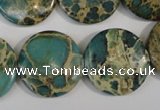 CNI32 15.5 inches 22mm flat round natural imperial jasper beads