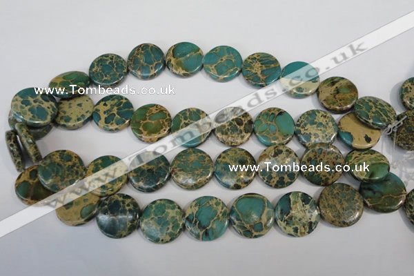 CNI32 15.5 inches 22mm flat round natural imperial jasper beads