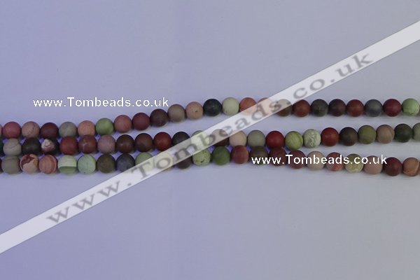 CNI361 15.5 inches 6mm round matte imperial jasper beads wholesale
