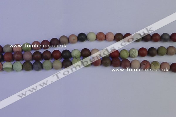 CNI362 15.5 inches 8mm round matte imperial jasper beads wholesale