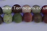 CNI363 15.5 inches 10mm round matte imperial jasper beads wholesale