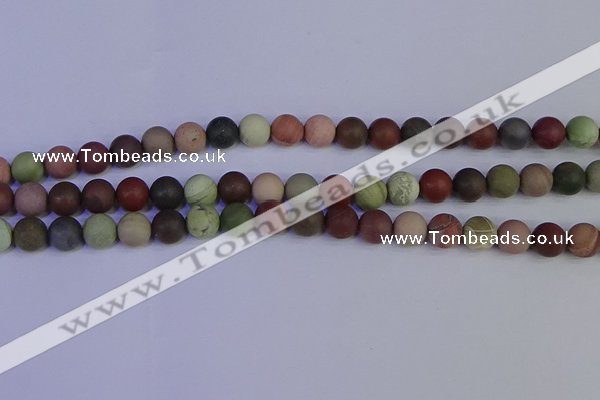 CNI363 15.5 inches 10mm round matte imperial jasper beads wholesale