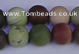 CNI365 15.5 inches 14mm round matte imperial jasper beads wholesale